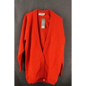 Vintage Clothing Red Ladies Knit Sweater Lambswool CASTLE of Ireland UK Size 40